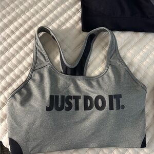 Nike Gray and Black Sports Bra